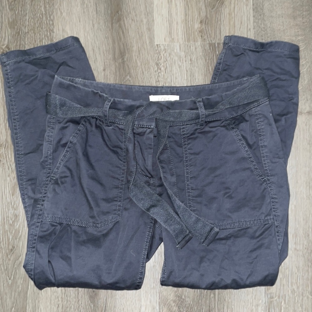 loft belted ankle trousers